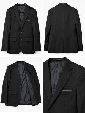 Men's Classic Black Two-Button Blazer/Sports Coat